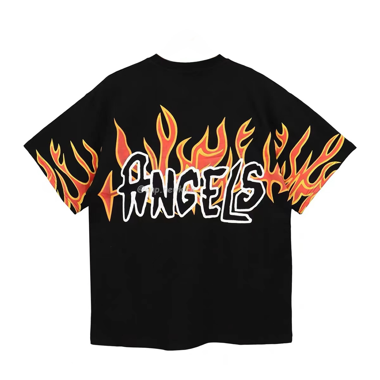 Palm Angels Graffiti Flame T Shirt Shorts Black White (13) - www.newkick.vip